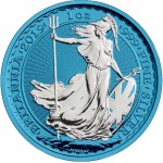 United Kingdom BRITANNIA SPACE BLUE series SPACE EDITION ₤2 Pound Silver Coin 2019 Galvanic plated 1 oz
